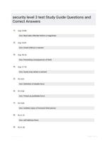 security level 3 test QUESTIONS AND ANSWERS 100% VERIFIED A+ GUARANTEED