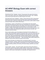 AC-HPAT Biology Exam with correct Answers