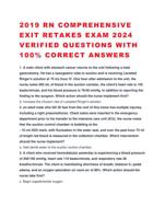 2019 RN COMPREHENSIVE EXIT RETAKES EXAM 2024 VERIFIED QUESTIONS WITH 100% CORRECT ANSWERS