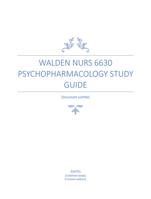 NURS 6630 PSYCHOPHARMACOLOGY STUDY GUIDE