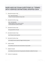 NURS 6003 M2 EXAM QUESTIONS (61 TERMS) WITH VERIFIED DEFINITIONS UPDATED 2024