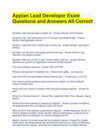 Appian Lead Developer Exam  Questions and Answers All Correct Rated A+ Best Exam