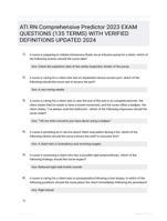 ATI RN Comprehensive Predictor 2023  Study Guide Questions and Correct Answers