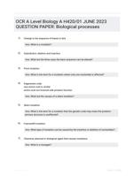 OCR A Level Biology A H420/01 JUNE 2023 QUESTION PAPER: Biological processes