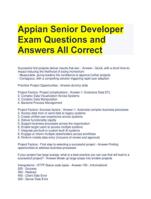 Appian Senior Developer Exam Questions and  Answers All Correct Already graded A+