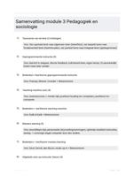 Samenvatting module 3 Pedagogiek en sociologie