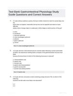 Test Bank Gastrointestinal Physiology Study Guide Questions and Correct Answers