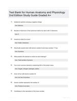 Test Bank for Human Anatomy and Physiology 2nd Edition Study Guide Graded A+