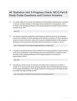 AP Statistics Unit 5 Progress Check: MCQ Part B Study Guide Questions and Correct Answers