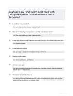 Joshua's Law Final Exam Test 2023 with Complete Questions and Answers 100% Accurate!!