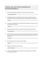 Joshua Law Unit 6 Exam Questions & Answers(Graded A)