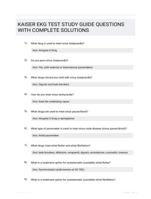 KAISER EKG TEST STUDY GUIDE QUESTIONS WITH COMPLETE SOLUTIONS