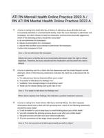 ATI RN Mental Health Online Practice  Study Guide Questions and Correct Answers