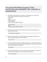 ATI real life RN Medical Surgical: COPD Study Guide Questions and Correct Answers