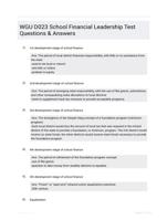 WGU D023 School Financial Leadership Test Questions & Answers