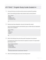 ATI TEAS 7: English  EXAM QUESTIONS (69 TERMS) WITH VERIFIED DEFINITIONS UPDATED 2024