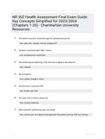 NR 302 Health Assessment Final Exam Guide: Key Concepts Simplified for 2023/2024 (Chapters 1-20) - Chamberlain University Resources