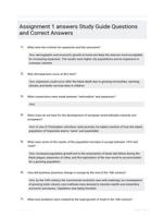 Assignment 1 answers Study Guide Questions and Correct Answers