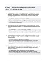 ATI RN Concept Based Assessment Level 1 Study Guide Graded A+