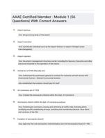 AAAE Certified Member - Module 1 |56 Questions| With Correct Answers.