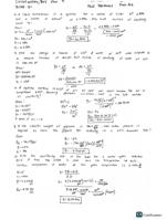 Fluid Mechanics problem set with solution