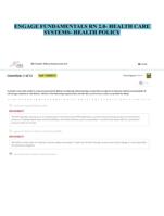 ATI ENGAGE FUNDAMENTALS RN 2.0- HEALTH CARE SYSTEMS- HEALTH POLICY