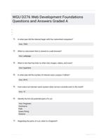 WGU D276 Web Development Foundations Questions and Answers Graded A