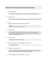 Pediatric Nursing - Exam 2 Study Questions