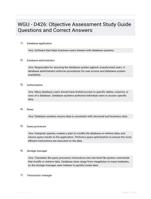 WGU - D426: Objective Assessment Study Guide Questions and Correct Answers