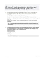 ATI Mental Health assessment questions and answers 2023/2024 ( already graded A+)