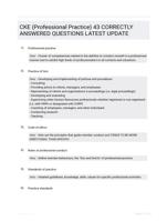 CKE (Professional Practice) 43 CORRECTLY ANSWERED QUESTIONS LATEST UPDATE