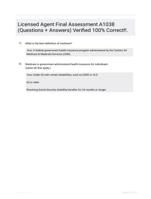 Licensed Agent Final Assessment A1038 (Questions + Answers) Verified 100% Correct!!.