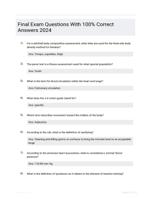 Final Exam Questions With 100% Correct Answers 2024