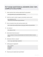 PCT EXAM QUESTIONS &  ANSWERS 2024 100% COMPLETE  SOLUTIONS