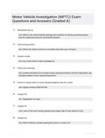 Motor Vehicle Investigation (MPTC) Exam Questions and Answers (Graded A)