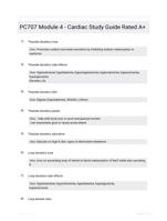 PC707 Module 4 - Cardiac Study Guide Rated A+