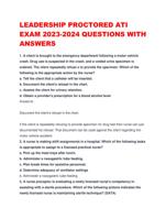 LEADERSHIP PROCTORED ATI EXAM 2023-2024 QUESTIONS WITH ANSWERS