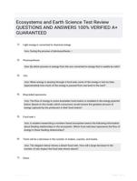 Ecosystems and Earth Science Test Review QUESTIONS AND ANSWERS 100% VERIFIED A+ GUARANTEED