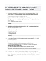 US Soccer Grassroots Recertification Exam Questions and Answers Already Passed