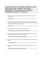 CCHT  2024 PRACTICE EXAM COMPLETE 300 QUESTIONS AND CORRECT DETAILED ANSWERS WITH RATIONALES (VERIFIED ANSWERS) |ALREADY GRADED A+