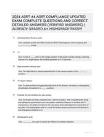 2024 ASRT #4 ASRT COMPLIANCE UPDATED EXAM COMPLETE QUESTIONS AND CORRECT DETAILED ANSWERS (VERIFIED ANSWERS) |ALREADY GRADED A+ HIGHGRADE PASS!!!