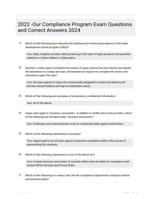 2022 -Our Compliance Program Exam Questions and Correct Answers 2024