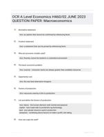 OCR A Level Economics H460/02 JUNE 2023 QUESTION PAPER: Macroeconomics