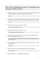 FOA CFOT Certification Exam v11 - Questions & Answers (Rated 97%) Best Update 2024