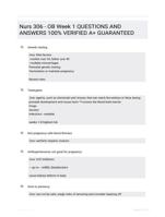 Nurs 306 - OB Week 1 QUESTIONS AND ANSWERS 100% VERIFIED A+ GUARANTEED