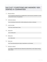 Unit 3 AC1.3 QUESTIONS AND ANSWERS 100% VERIFIED A+ GUARANTEED