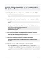 HFMA - Certified Revenue Cycle Representative Study Guide Rated A+