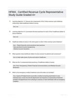 HFMA - Certified Revenue Cycle Representative Study Guide Graded A+