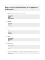 Heartcode ACLS Online Class 2025 Questions and Answers