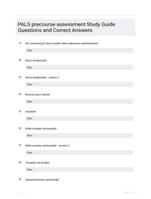 PALS precourse assessment Study Guide Questions and Correct Answers